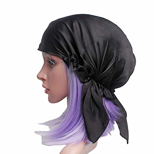 Silk turban perfectly made to stay on the head while you sleep. Learn more at LuvlyLongLocks.com.