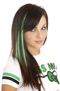 green hair extensions