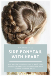 side ponytail with heart