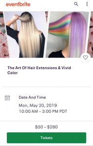 Join this course now! All attendees receive dual certification in hair extensions and vivid color. 